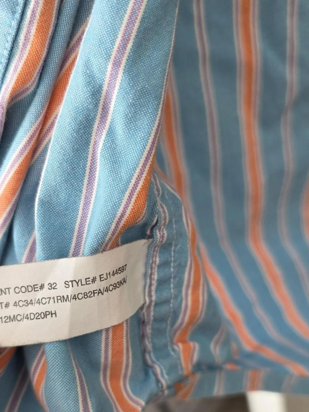 Ralph Lauren Light Blue & Orange Striped Button-Down Shirt
